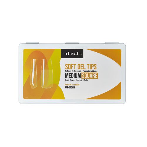 IBD SOFT GEL NAIL TIPS 504 UNIDADES - SQUARE MEDIUM