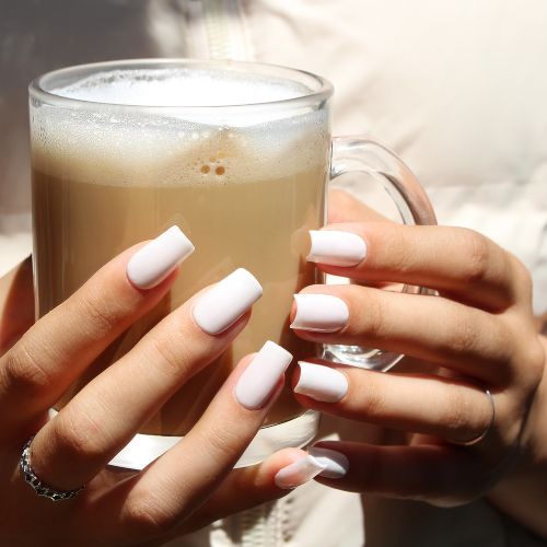 Gelfix Atenas Esmalte Semipermanente Blanco Lechoso con Purpurina