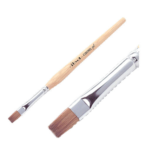IBD CONTROL GEL BRUSH - PINCEL PARA CONTROL GEL MANGO DE MADERA Y PUNTA PLANA - POLYGEL