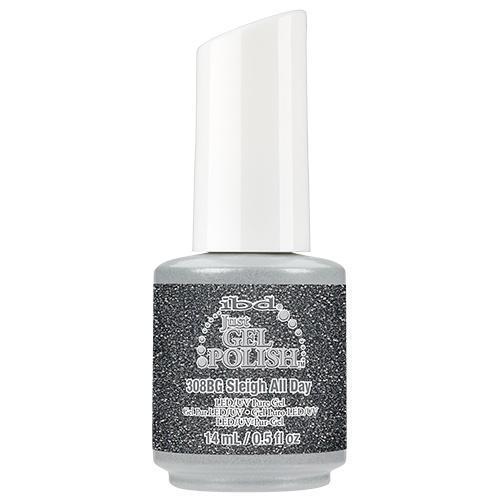 Esmalte de Gel IBD Just Gel Sleigh All Day con Purpurina Plateada