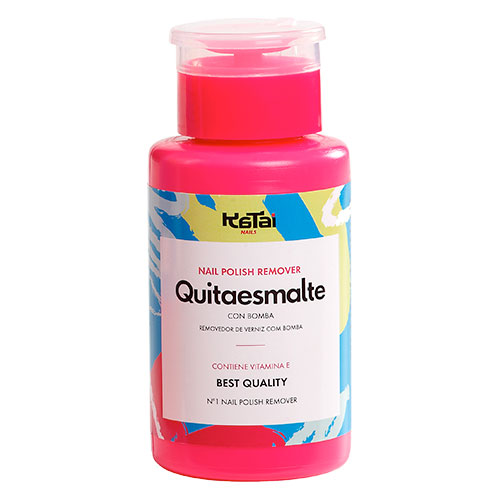 KATAI Quitaesmaltes uñas Profesional con Acetona y bomba dispensadora. AROMA FRESA 200ML