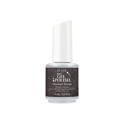Esmalte Semipermanente IBD Just Gel Titanium Dream con Purpurina Plateada