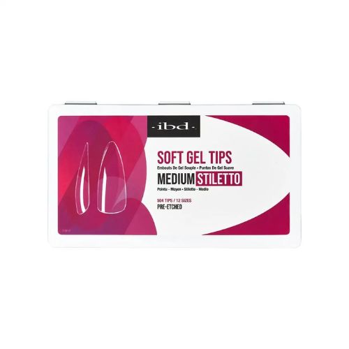 IBD SOFT GEL NAIL TIPS  504 UNIDADES - STILETTO MEDIUM