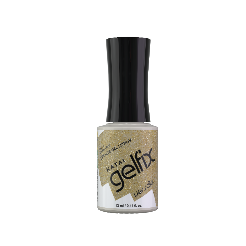 Gelfix Esmalte Semipermanente Versalles Glitter Dorado 12ml