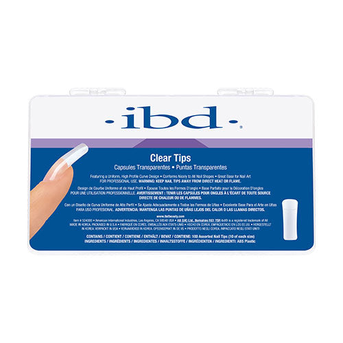 IBD CLEAR TIPS  100 UNIDADES - TIPS DE UÑAS TRANSPARENTE