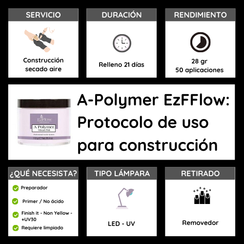 EZ FLOW MANICURA POLVO A-POLYMER BLANCO INTENSO 453 gr